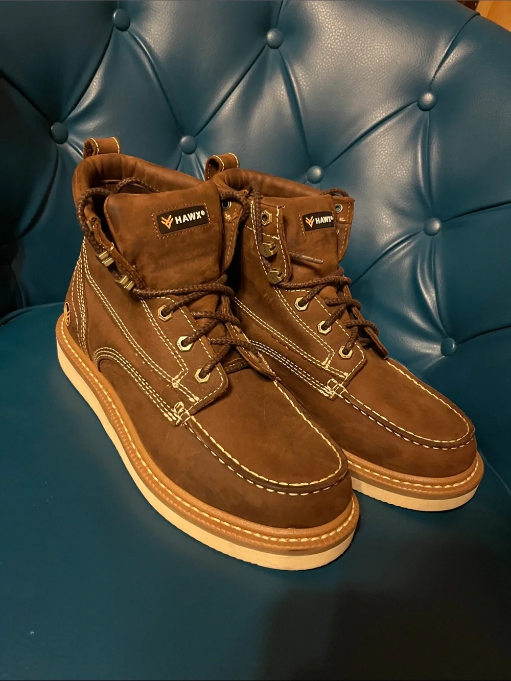 HAWX Men's Brown Leather 6” Work Boots